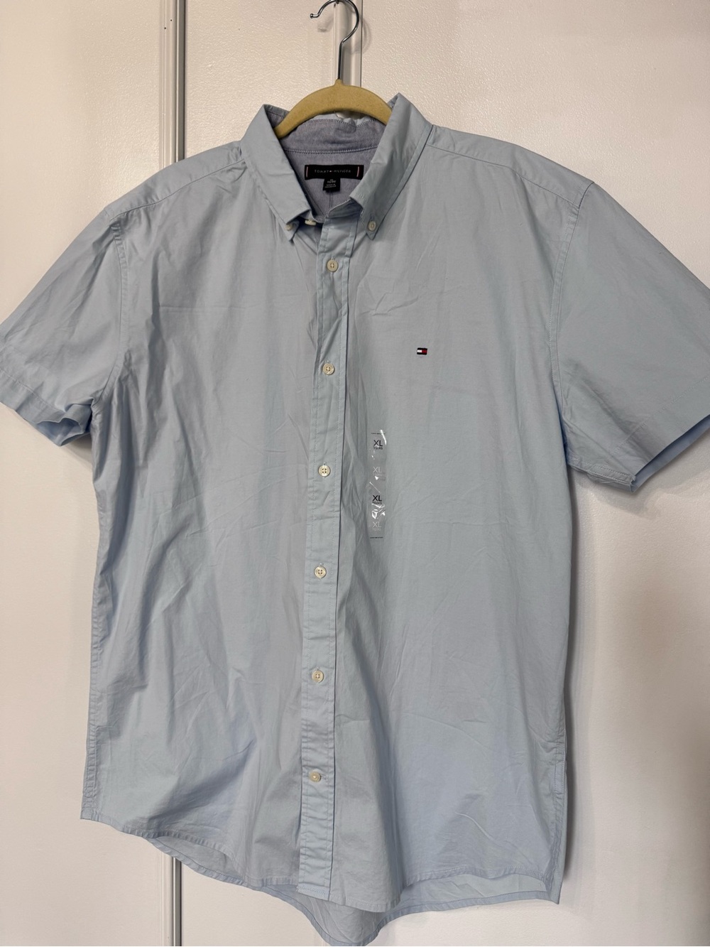 Tommy Hilfiger Light Blue Short Sleeve Button-Down Shirt